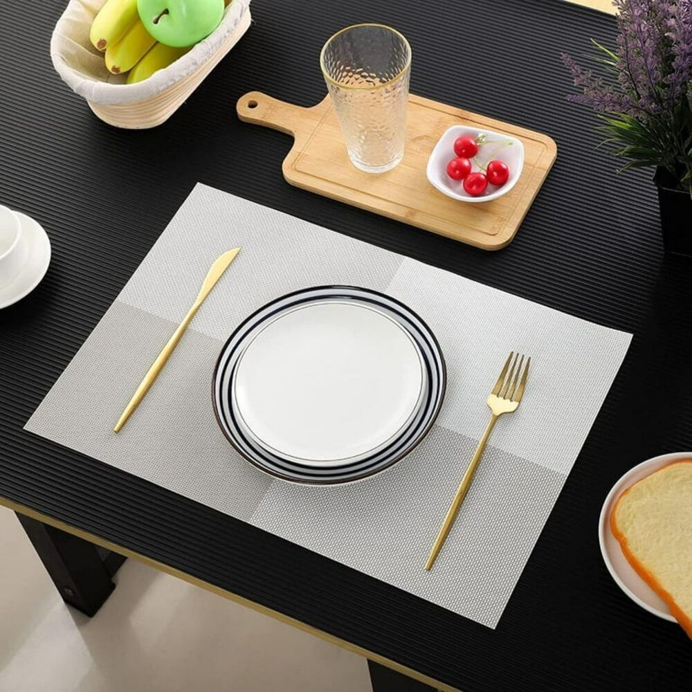 Set of 6 Grey Placemats NEW